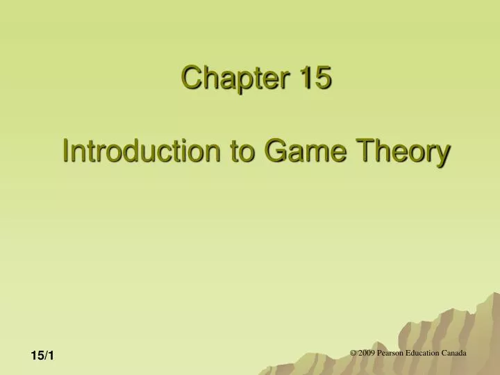 chapter 15 introduction to game theory