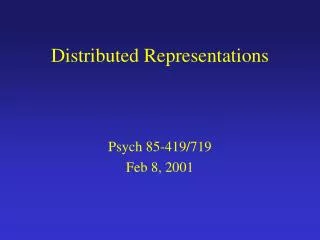Distributed Representations