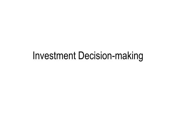 investment decision making