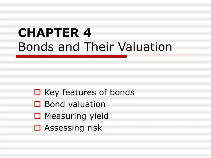 chapter 4 bonds and their valuation