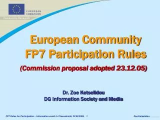 European Community FP7 Participation Rules