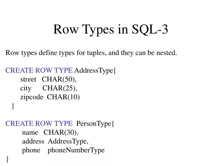 row types in sql 3