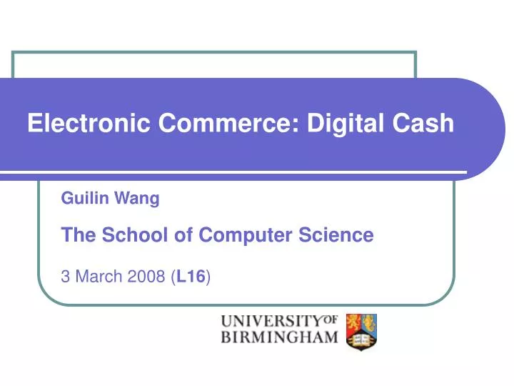 electronic commerce digital cash