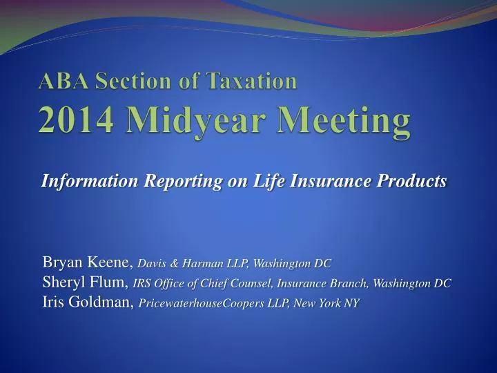aba section of taxation 2014 midyear meeting