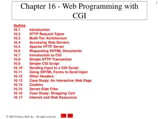 Chapter 16 - Web Programming with CGI