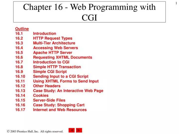 chapter 16 web programming with cgi