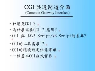 cgi common gateway interface