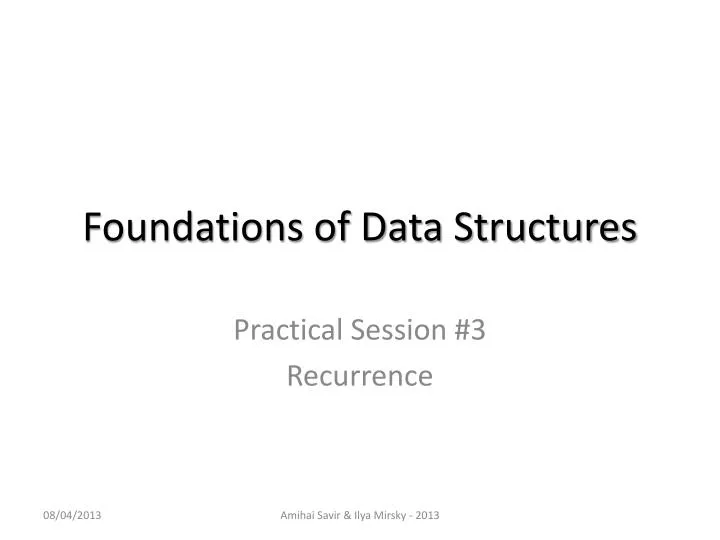 foundations of data structures