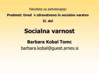 socialna varnost