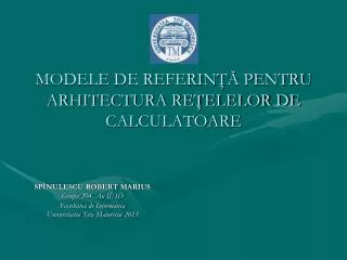 modele de referin pentru arhitectura re elelor de calculatoare