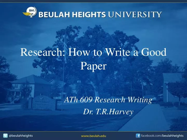 research how to write a good paper