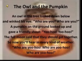 The Owl and the Pumpkin