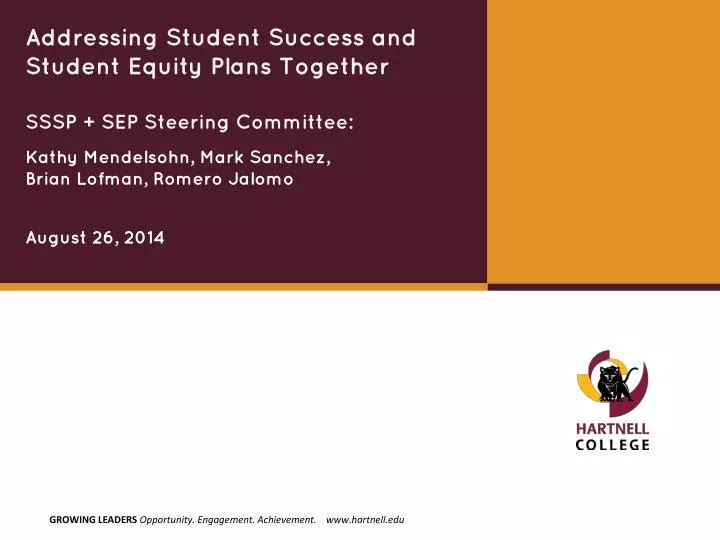 addressing student success and student equity plans together