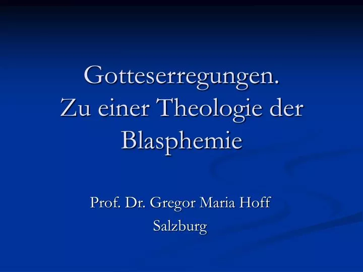 gotteserregungen zu einer theologie der blasphemie