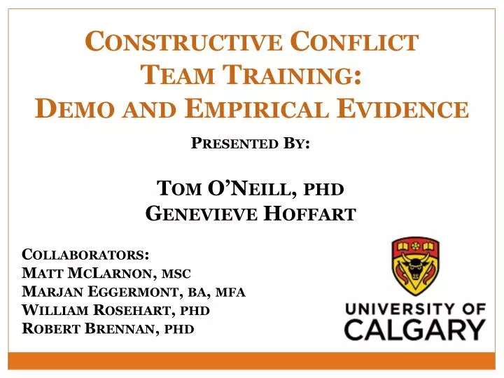 constructive conflict team training demo and empirical evidence
