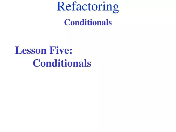 lesson five conditionals