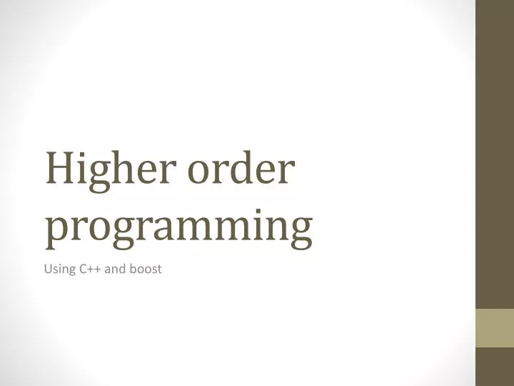 higher order programming