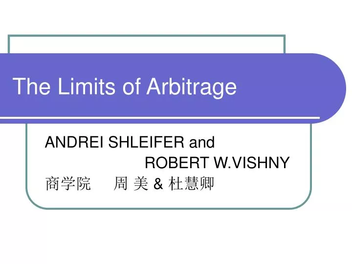 the limits of arbitrage
