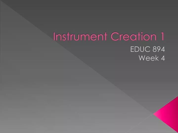 instrument creation 1