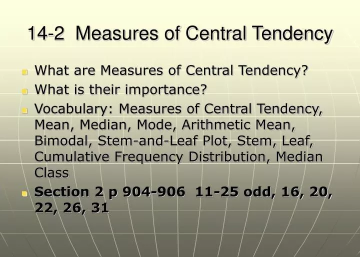 14 2 measures of central tendency