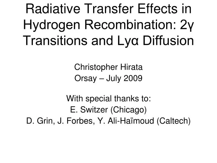 radiative transfer effects in hydrogen recombination 2 transitions and ly diffusion