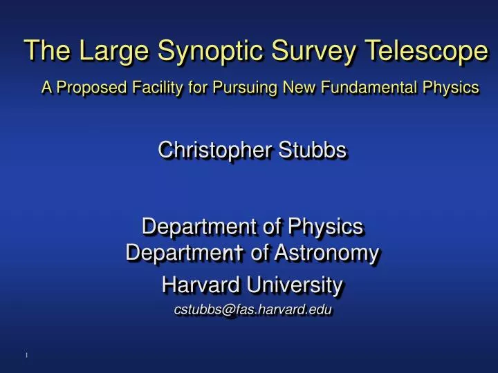 the large synoptic survey telescope a proposed facility for pursuing new fundamental physics