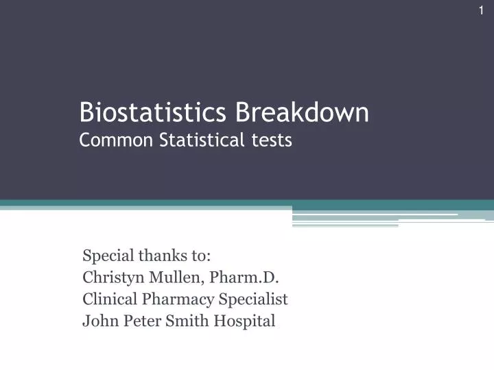 biostatistics breakdown common statistical tests
