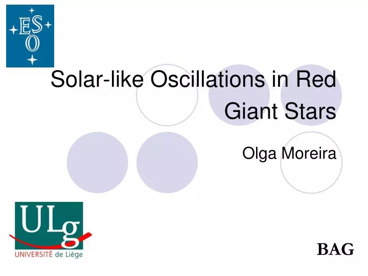 solar like oscillations in red giant stars