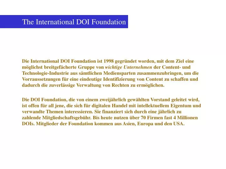 the international doi foundation