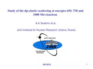 Study of the dp-elastic scattering at energies 650, 750 and 1000 Mev/nucleon