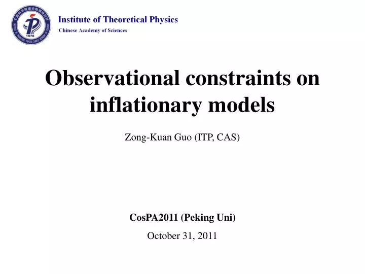 observational constraints on inflationary models