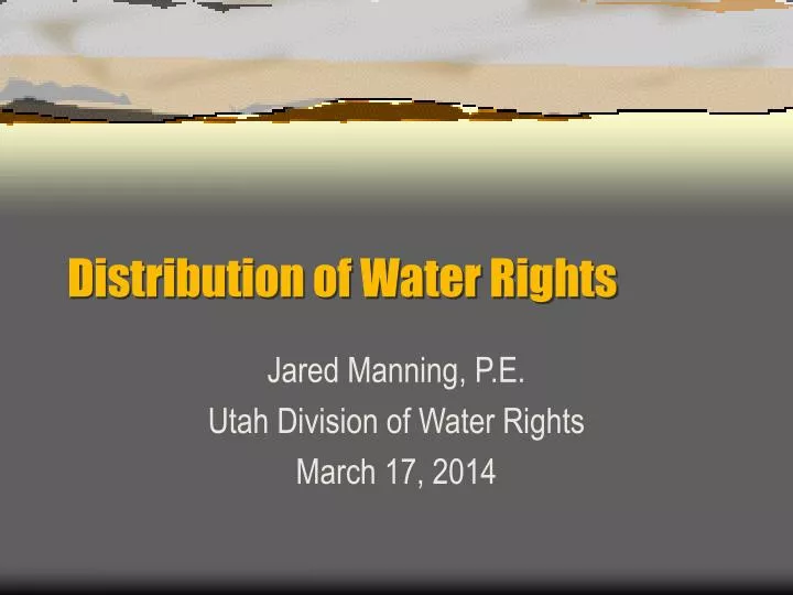 distribution of water rights