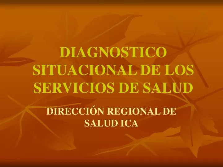 diagnostico situacional de los servicios de salud