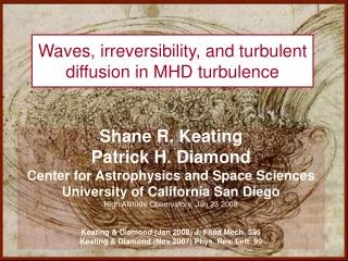 Waves, irreversibility, and turbulent diffusion in MHD turbulence