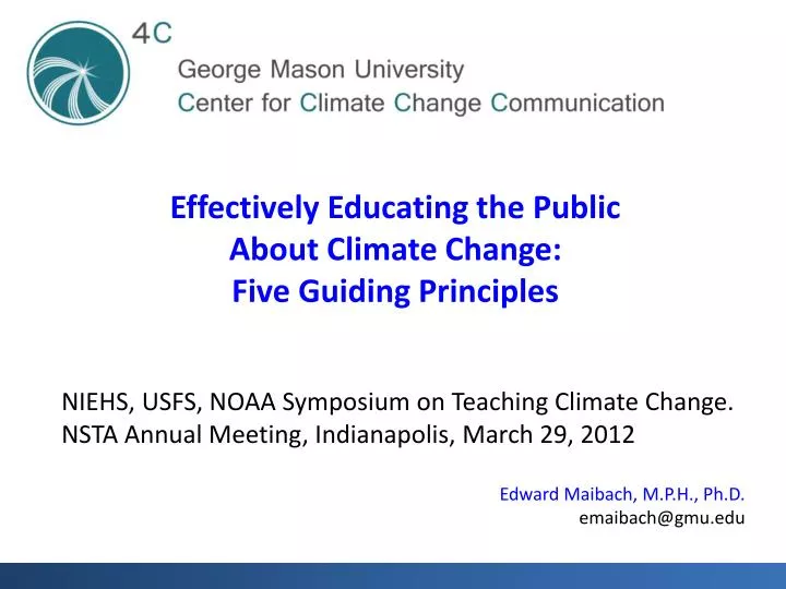 effectively educating the public about climate change five guiding principles