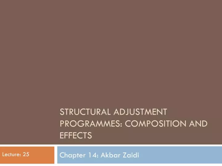 structural adjustment programmes composition and effects