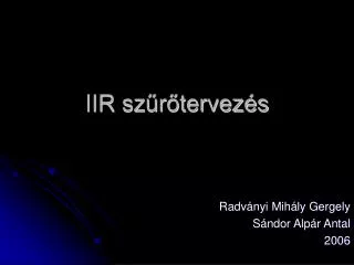 iir sz r tervez s