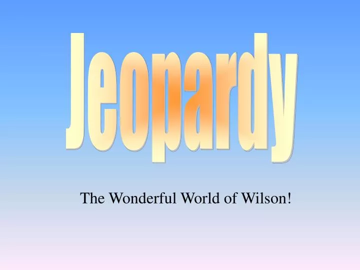 the wonderful world of wilson