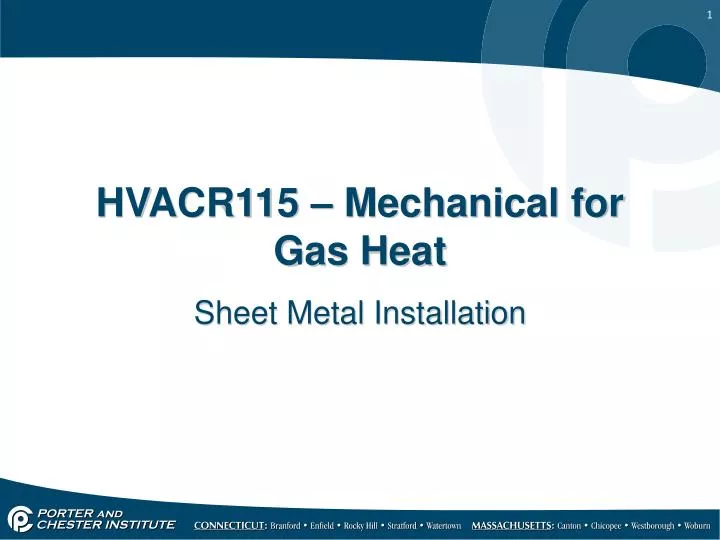 hvacr115 mechanical for gas heat