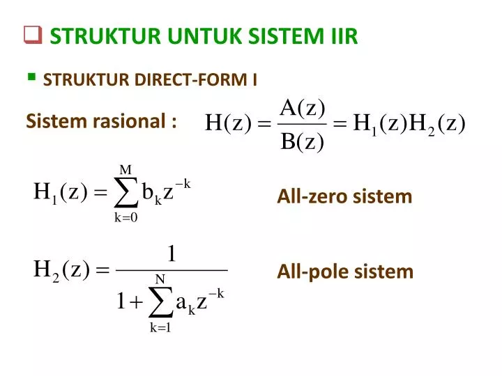 struktur untuk sistem iir