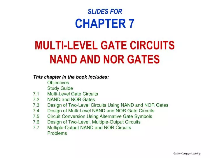 slides for chapter 7 multi level gate circuits nand and nor gates