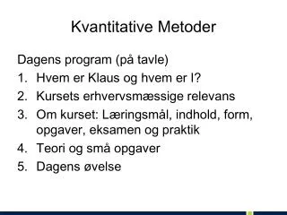 kvantitative metoder