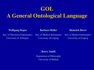 GOL A General Ontological Language