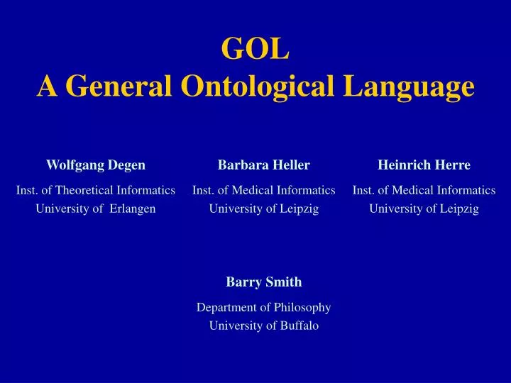 gol a general ontological language