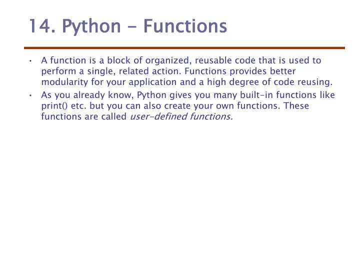 14 python functions