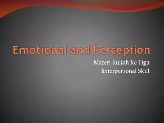 emotional and perception