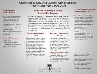 Connecting Faculty with Students with Disabilities: Final Results from a DOE Grant