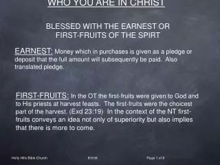 WHO YOU ARE IN CHRIST