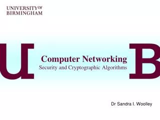computer networking security and cryptographic algorithms