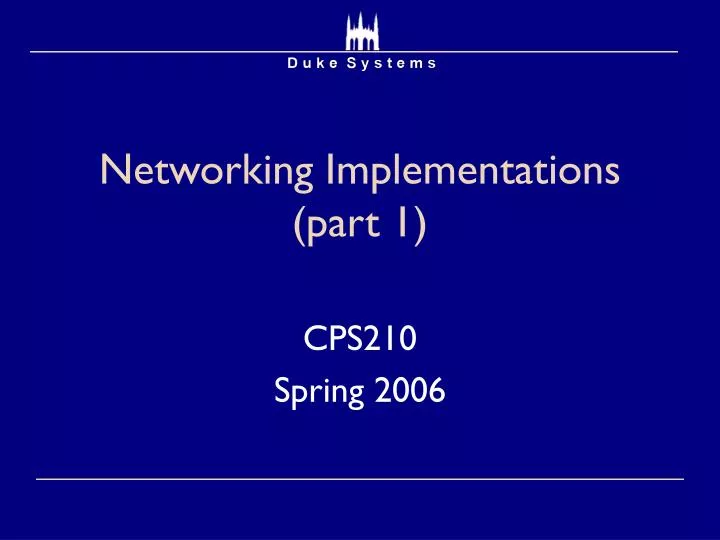 networking implementations part 1